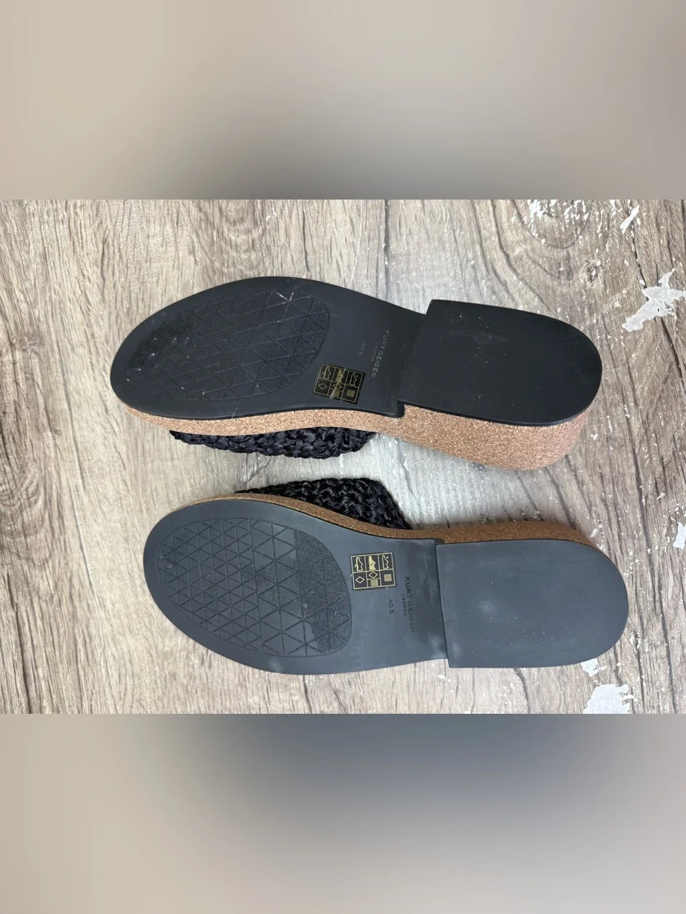 Kurt Geiger Black Woven Sandals size 40.5 - 9.5